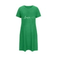 thumbnail image 1 of Oksale Robe de Nuit de la Saint-Valentin pour Femmes Douce et Confortable à Manches Courtes Grande Taille Robes Mignonnes Imprimées à Col Rond Mini Tenue de Nuit Décontractée Ample Respirante Robes de Nuit Vert 5TG, 1 of 5