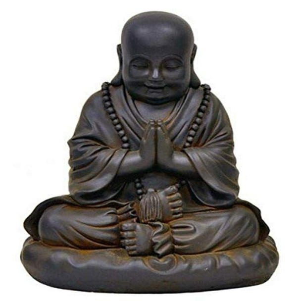 Estatua de Buda rezando de Sculpture Hi-Line Gift Ltd, color negro oxidado