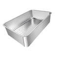 thumbnail image 4 of Caja de arena para gatos, inodoro para gatos, contenedor desmontable de lados altos, acero inoxidable resistente B, 4 of 8