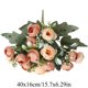 thumbnail image 2 of Ramo de Rosas Artificiales con Acentos de Tela de Satén, 40 x 16 cm, Disponible en Blanco, Rosa, Púrpura, Naranja, para Decoración del Hogar o Regalos, 2 of 7