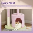thumbnail image 6 of HUJHKIO 33in Cat Tree Tower with Scratching Posts, Curved Perch & Plush Bed - Multi-Level Cat Condo for Indoor Cats, Playground for Kittens, Pink, 6 of 9