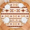thumbnail image 2 of Stretchable Bohemian Floral Print Tablecloth - Elastic Edge Fits 52 to 56 Inch Round Tables - Machine Washable Table Cover for Kitchen, 2 of 7