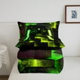 thumbnail image 5 of Gaming Video Game Bedding Twin Youth Modern Gradient Buffalo Comforter Set Twin, Gamepad Gamer Duvet Insert Contemporary Ombre Futuristic Cubes Quilt Comforter Black Green Yellow Bedding, 5 of 7