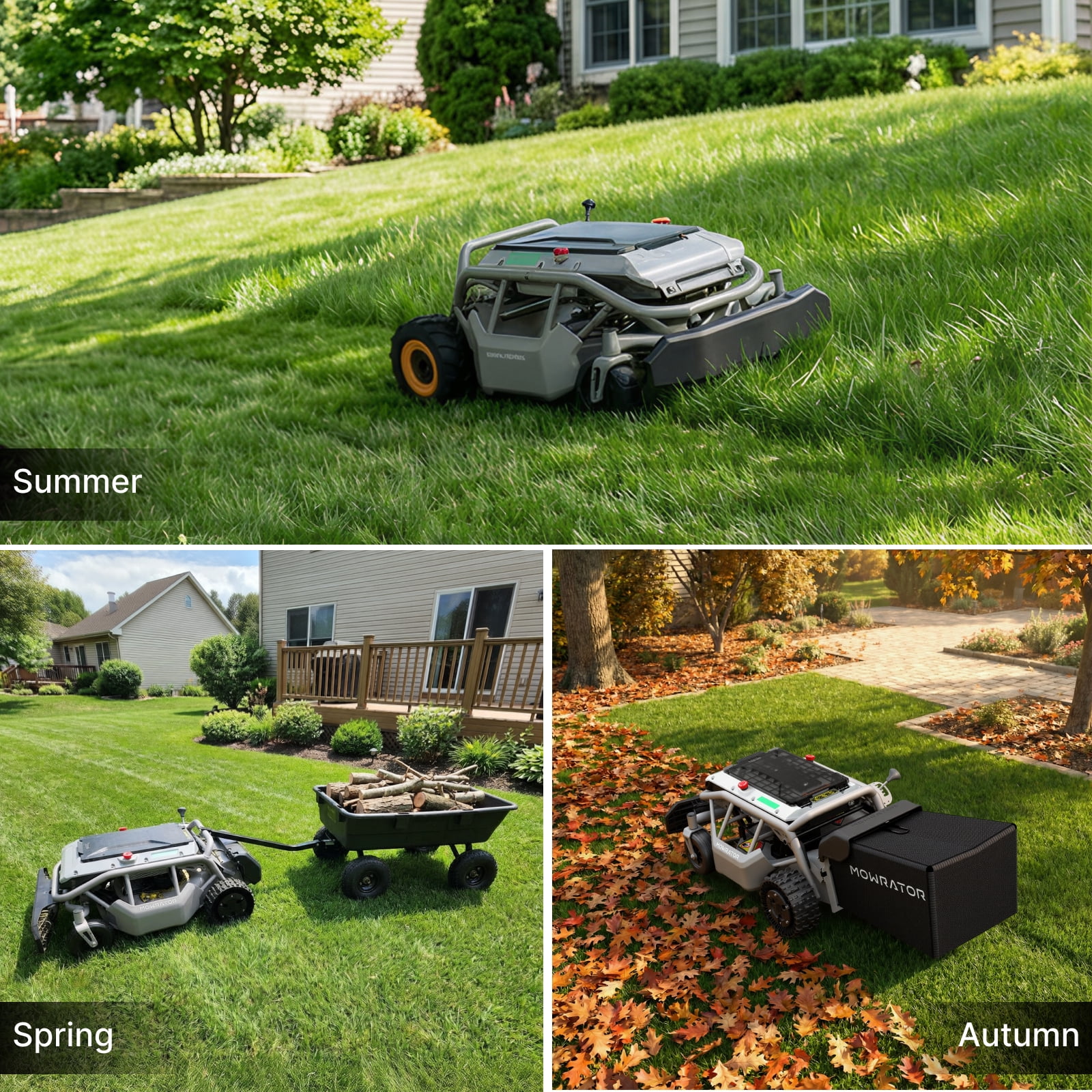 Mowrator S1 2WD 56V 12Ah Remote Control Lawn Mower, 45% (24°) Slope, Upgraded with Deformable Tires & Metal Hubcaps, 21" Steel Blade, 1.8–4.6" Height, Covers up to 0.75 Acre, Mulching Blade Included