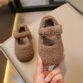 thumbnail image 4 of Winter New Children Flat5 Shoes Fur Cover Toe Light Warm Kids Casual Shoe 2024 Plush Warm Non-slip Leisure Comfy Boys Girls Shoe (Beige,23-insole14.0cm), 4 of 7