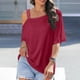 thumbnail image 2 of Camiseta de Manga Corta Sexy de Moda 2024, Camiseta Casual de Manga Corta, 95% Poliéster 5% Blusa de Spandex para Mujeres, Top de Verano de Lavado de Manos, 2 of 7