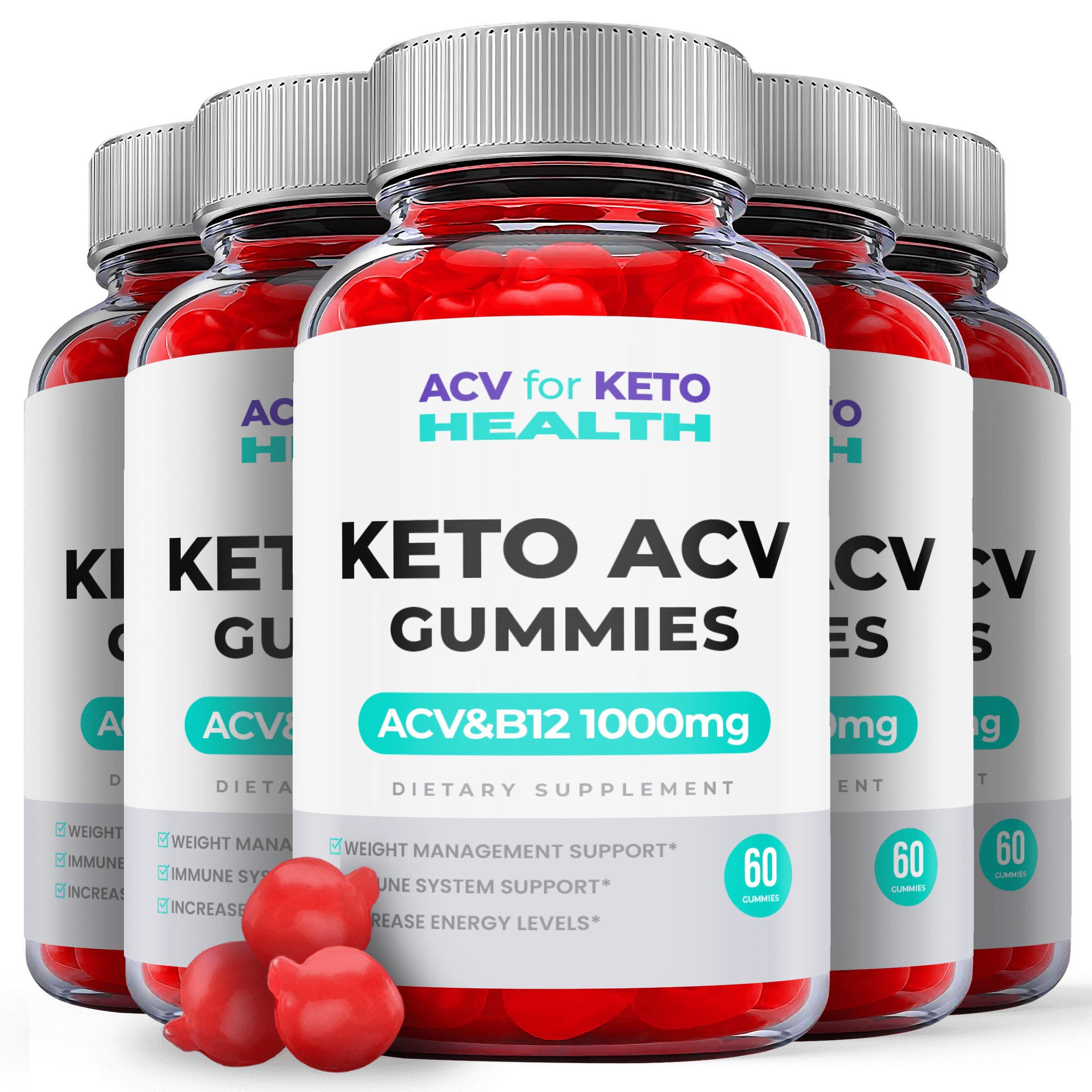 (5 Pack) ACV for Keto Health Keto ACV Gummies - Supplement for Weight Loss - Energy & Focus Boosting Dietary Supplements for Weight Management & Metabolism - Fat Burn - 300 Gummies
