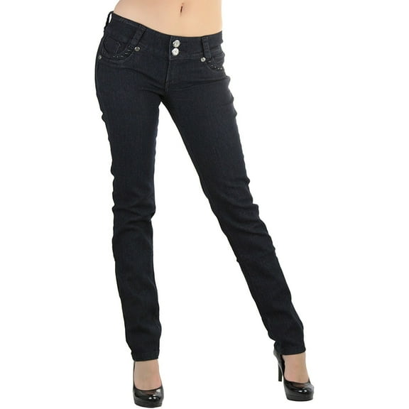 ToBeInStyle Women's Stealth Stitch Shaping Jeans With Removable Butt Pads
