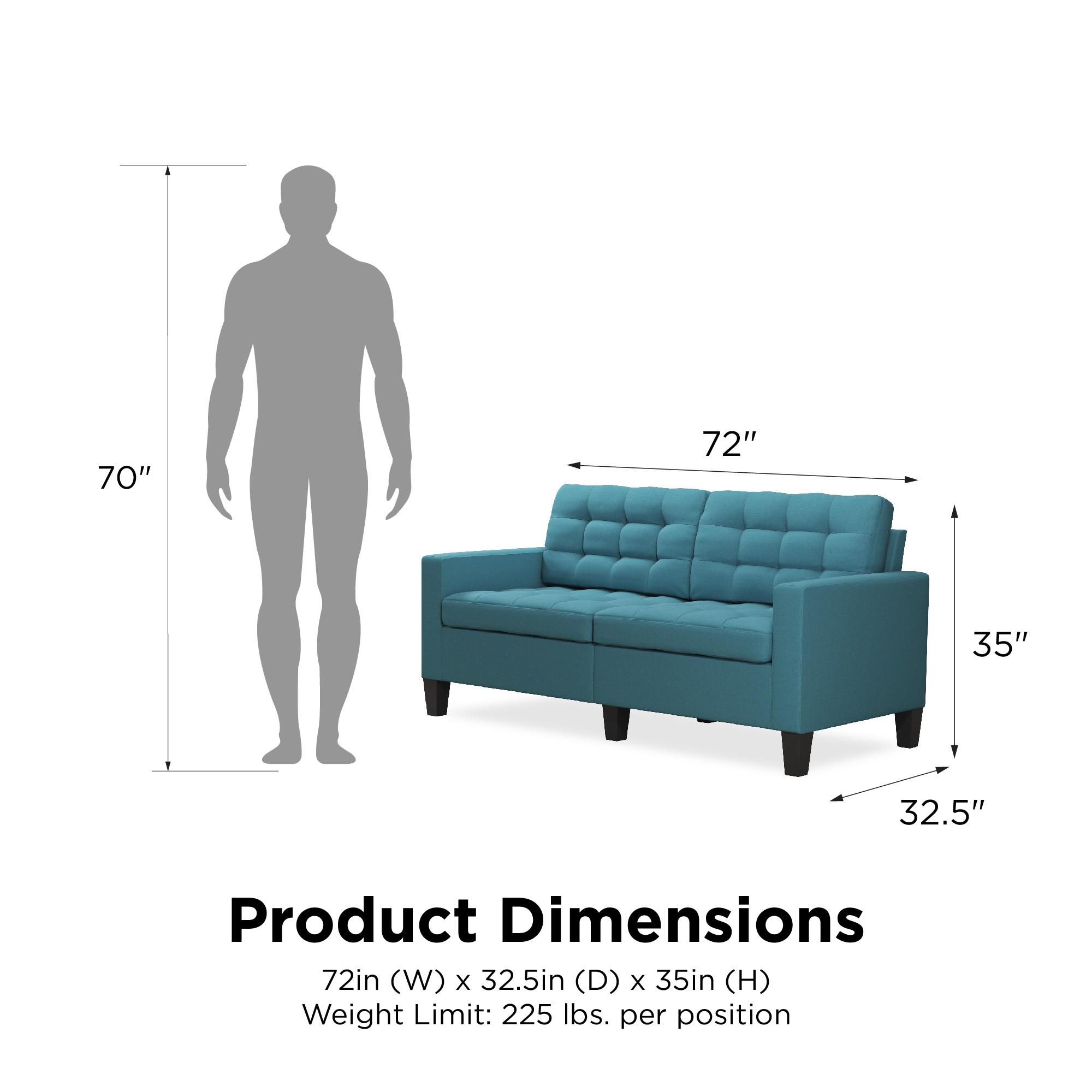 River Street Designs Emily Upholstered Sofa, Teal