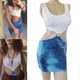 thumbnail image 1 of Movie Pretty Woman Julia Roberts Cosplay Vivian Ward Sexy Blue Bare Waist Tie-dye Cutout Dress, 1 of 5