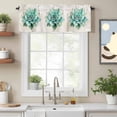 thumbnail image 2 of Turquoise Succulent Valance Curtain Watercolor Green Leaves Ferns Plants Window Valances Rod Pocket Short Curtains Window Treatments for Kitchen Bedroom Bathroom Laundry 54" x 18", 2 of 9