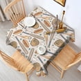 thumbnail image 2 of Beige Baseball Items Pattern Square Tablecloth,Waterproof Square Table Cover,Wipeable Spillproof Washable Table Cover for Home Kitchen Party Decor 52"x52"(132x132cm), 2 of 6