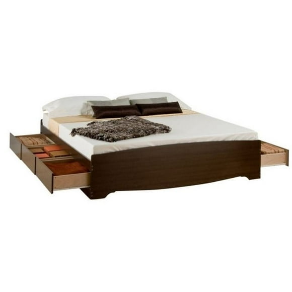 Wright Home Transitional Metal King Mates Platform Storage Bed in Espresso