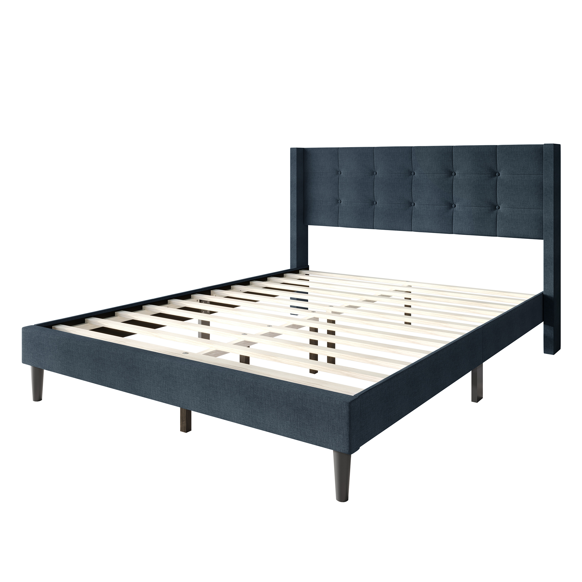 Castle Place Elegance Wingback Full Platform Bed, Blue