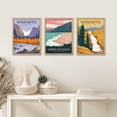 thumbnail image 3 of PixonSign Framed Canvas Print Wall Art Set - Mid-Century Yosemite National Park California Posters - Set of 3 Nature Wilderness Landscape Arts Abstract Wall Décor for Living Room - 8"x10" Natural, 3 of 5