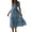Blue Floral, variant on Floral Dresses for Women Summer Casual Flowy A-Line Midi Dress, Lightweight Short Sleeve Square Neck Sundress for Beach Vacation, S-2X