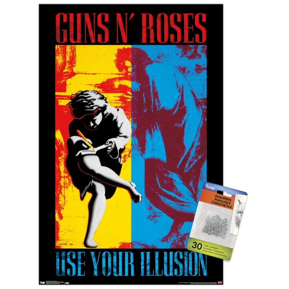 Guns N' Roses - Illusion Wall Poster with Push Pins, 14.725" x 22.375"