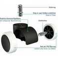 thumbnail image 3 of Ruedas giratorias para patines, ajuste universal para pasadores de 11 mm, protegen sus pisos de rayones y daños, rodamiento cómodo con dos ruedas sobre eje de acero, reemplazo resistente para muebles, 3 of 5