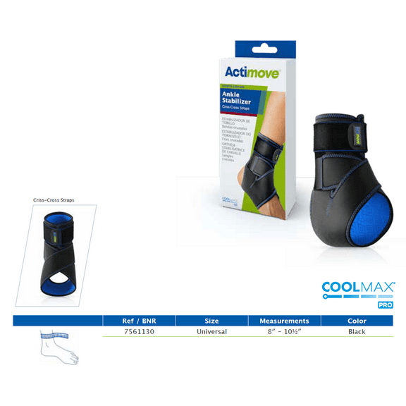 Actimove Ankle Stabilizer Criss-Cross Straps Universal Black