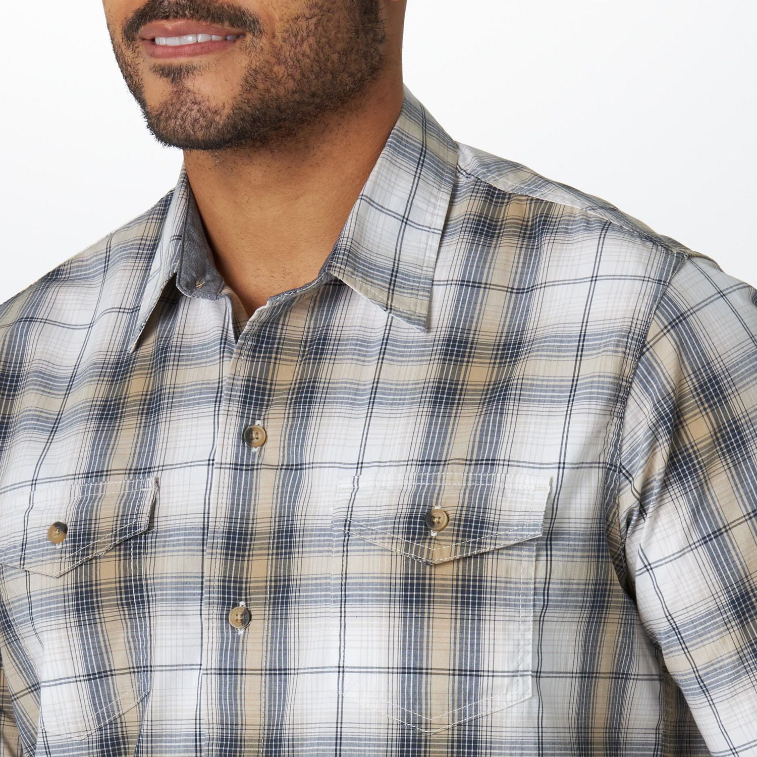 Wrangler Men's Short Sleeve Plaid Shirt