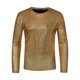 thumbnail image 5 of Camiseta metálica INSPIRE CHIC de cuello redondo para hombre, de manga larga, para fiestas y clubes, camisetas brillantes XL doradas, 5 of 5