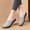 Gray, variant on Viluyesy Loafers for Womens, Fashion Floral Faux Leather Round Toe Comfortable Casual Slip On Shoes Beige US7.5