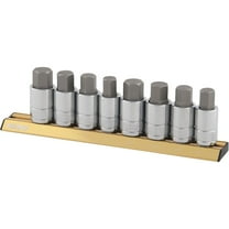 Klutch Hex Bit Socket Set, 8-Pc., 1/2in. Drive, SAE/Metric