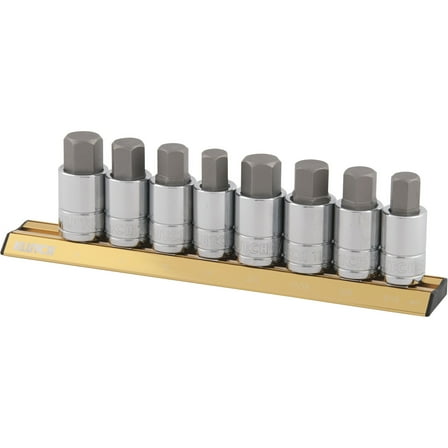 Klutch Hex Bit Socket Set, 8-Pc., 1/2in. Drive, SAE/Metric