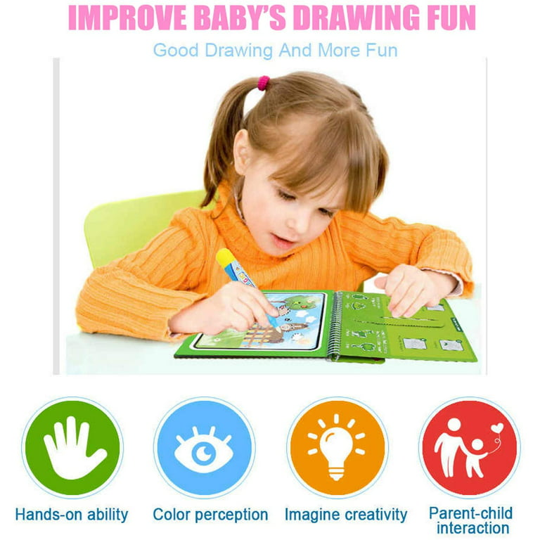 TOYANDONA 18 Pcs Doodle Book Drawing Book for Kids Sketchbook for Kids  Water Pens for Toddlers Watercolor Coloring Book Children Drawing Books
