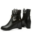 thumbnail image 4 of Wavsuf Womens Shoes Wide Width Short Ankle-High Winter Hollow Out Lace Oversized Black Boots Size 43, 4 of 5