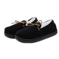thumbnail image 7 of FRSASU Women's Moccasin Slippers Warm Lined Lace-Up Cozy Bow Indoor & Outdoor Loafers Shoes for Women Black, 7 of 7