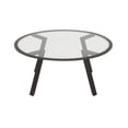thumbnail image 1 of Decmode Contemporary 15 X 33 Inch Black Iron And Clear Glass Round Table, 1 of 3