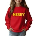 thumbnail image 2 of HXWCHs Trendy girls' graphic sweatshirt Girls Long Sleeve Letter Print Sweatshirt Pullover top with Cute Design for Children Red 12-13 Years, 2 of 5