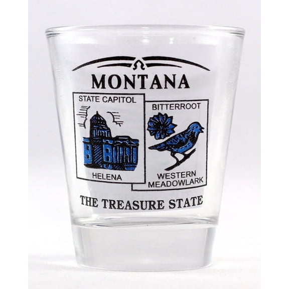 Montana State Scenery Blue New Shot Glass