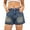 Blue, variant on EDFBUYKRS Female Women Pants Casual Womens Linen Pants Long Length Tall 34 Women's Casual Denim Shorts High Waisted Summer Comfortable Stretchy Retro Jean Shorts for Daily Wear M