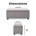 thumbnail image 3 of Adore Decor Arlo Wood and Tufted Linen Storage Bench in Gray, 3 of 9
