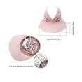 thumbnail image 3 of Chapeau Femme Été Extérieur Chapeau de Soleil Filles Visière de Plage Casquette Dames Queue de Cheval Chapeau Réglable, Rose, 3 of 9
