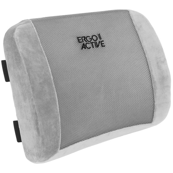 Mount-It! ErgoActive Lumbar Support Pillow | Adjustable Straps and Washable Cover, Memory Foam