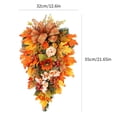 thumbnail image 2 of Artificial Fall Hanging Wall Decoration, Decorated with Pumpkins, Silk Bow Garland, Sunflowers, Maple Leaves, Autumn Collection, 21.7 in, 2 of 9