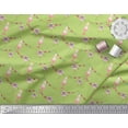 thumbnail image 2 of Soimoi Green Moss Georgette Fabric Birthday Theme Party Printed Craft Fabric by the Yard 42 Inch Wide, 2 of 3