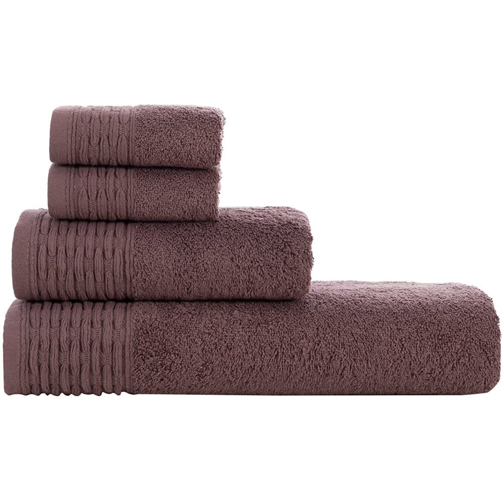 Hygge Towel Sets for Bathroom, 100 Cotton, 4 Piece Towel Set