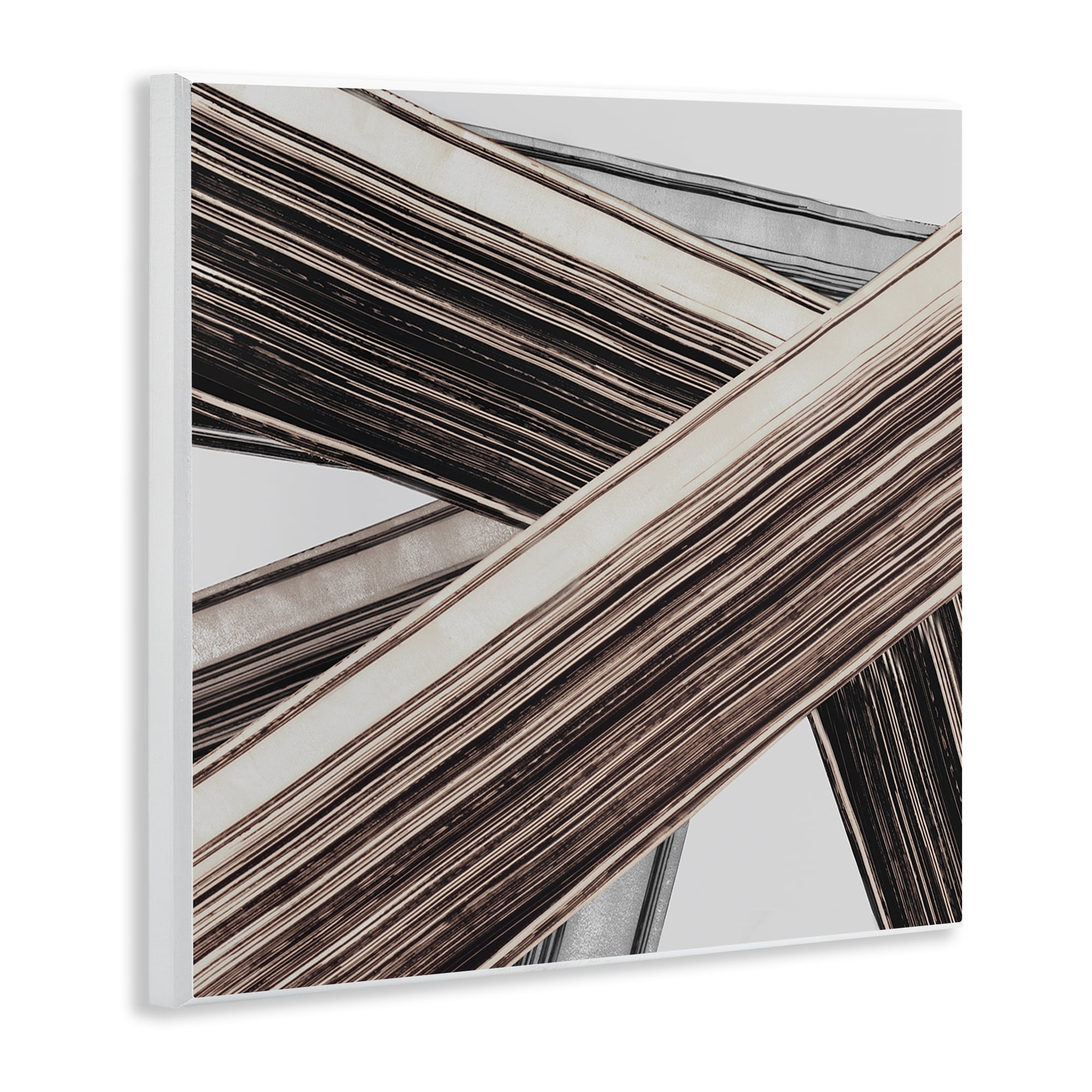 Stupell Industries Woven Lines Composition Abstract Painting Unframed Art Print Wall Art, 12 x 12