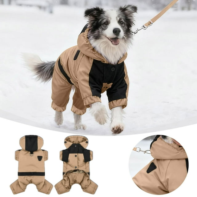 Insulated Winter Dog Coat With Full Body Coverage And Adjustable Hood For Small Breed