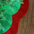 thumbnail image 3 of Northlight 60" Metallic Green and Red Trim Scalloped Edge Christmas Tree Skirt, 3 of 3