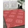 thumbnail image 3 of Ahgly Company Machine Washable Indoor Round Transitional Red Area Rugs, 7' Round, 3 of 7