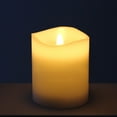 thumbnail image 5 of Stonebriar Flameless LED 3"x 4" off-White Real Wax Pillar Candle with Timer and Remote, 6 Pack, 5 of 6