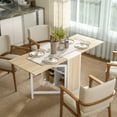 thumbnail image 2 of HOMCOM Folding Dining Table with 4-Shelves, Drop Leaf Kitchen Table, Brown, 2 of 10
