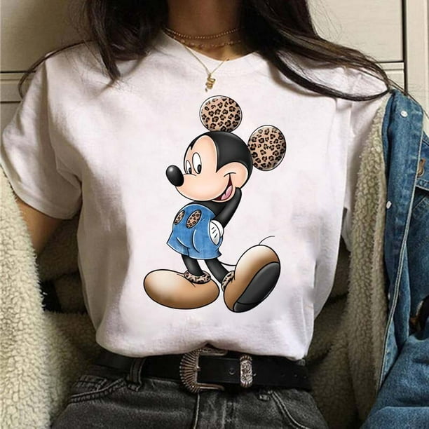 Camiseta Kawaii de dibujos animados de Disney para mujer camisetas con estampado de Minnie Camiseta holgada de moda ropa de calle para ninos Bodega Aurrera en linea