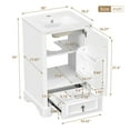 thumbnail image 2 of Harper & Bright Designs 20" White Bathroom Vanity with Sink, Modern Bathroom Cabinet Freestanding with Drawer, Wood Bathroom Storage Cabinet with Adjustable Shelf for Small Space, 2 of 14