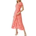 thumbnail image 4 of INSPIRE CHIC Women's Boho Floral Cross V Neck Flutter Sleeve Summer Beach Wrap Dress, 4 of 5